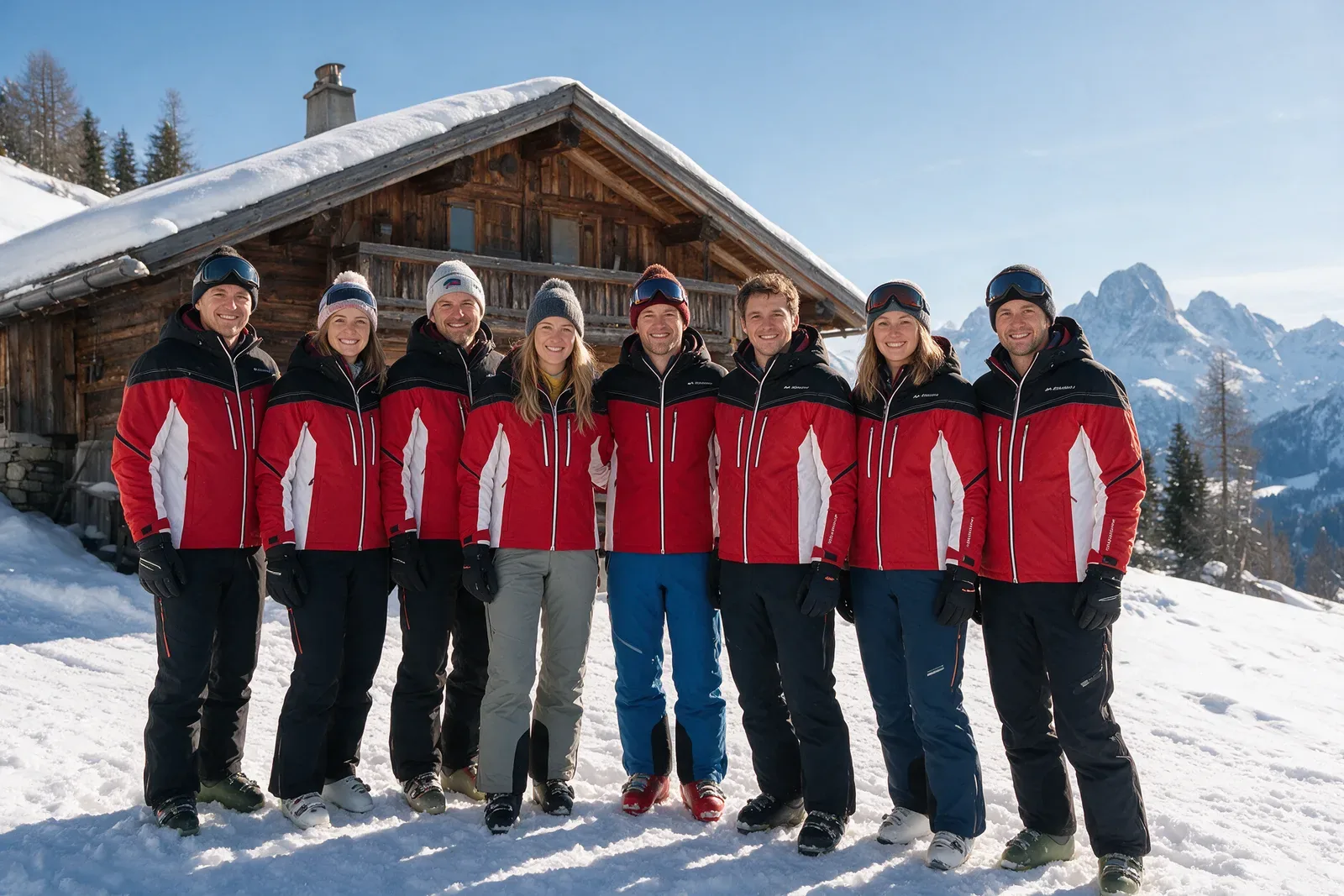 VERBIER: Skiclub vor der Hütte (KI-Bild)