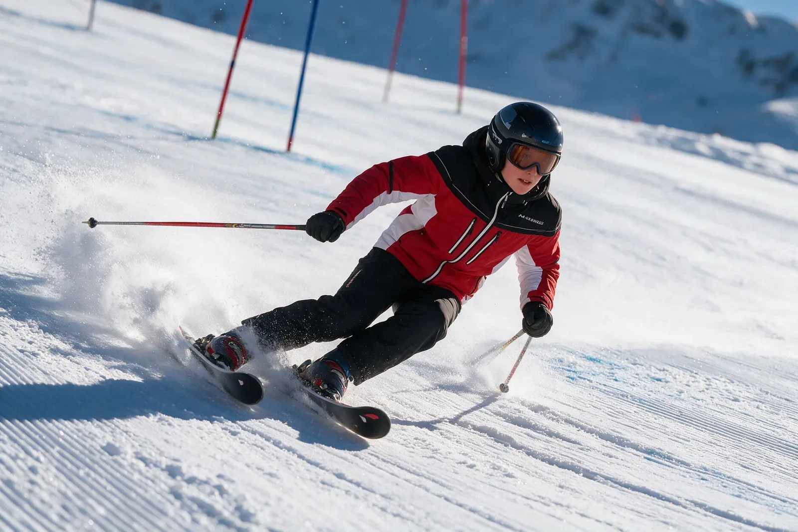 VERBIER: Rennläufer im Slalom (KI-Bild)