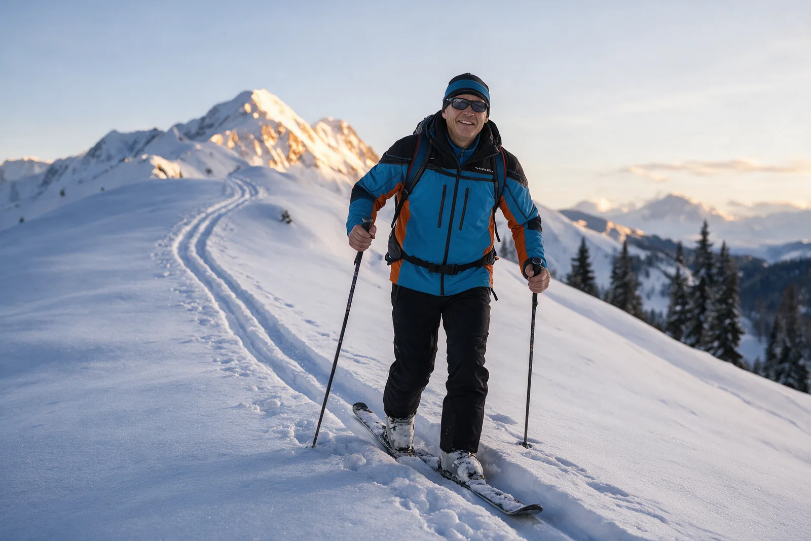 VERBIER: Skitour im Morgenlicht (KI-Bild)